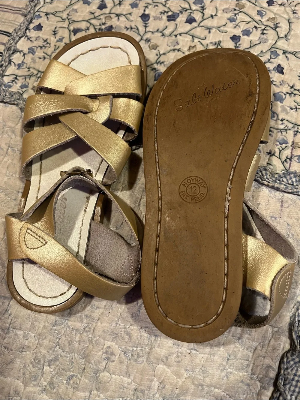 Salt Water Kids' Metallic Gold Strappy Sandals